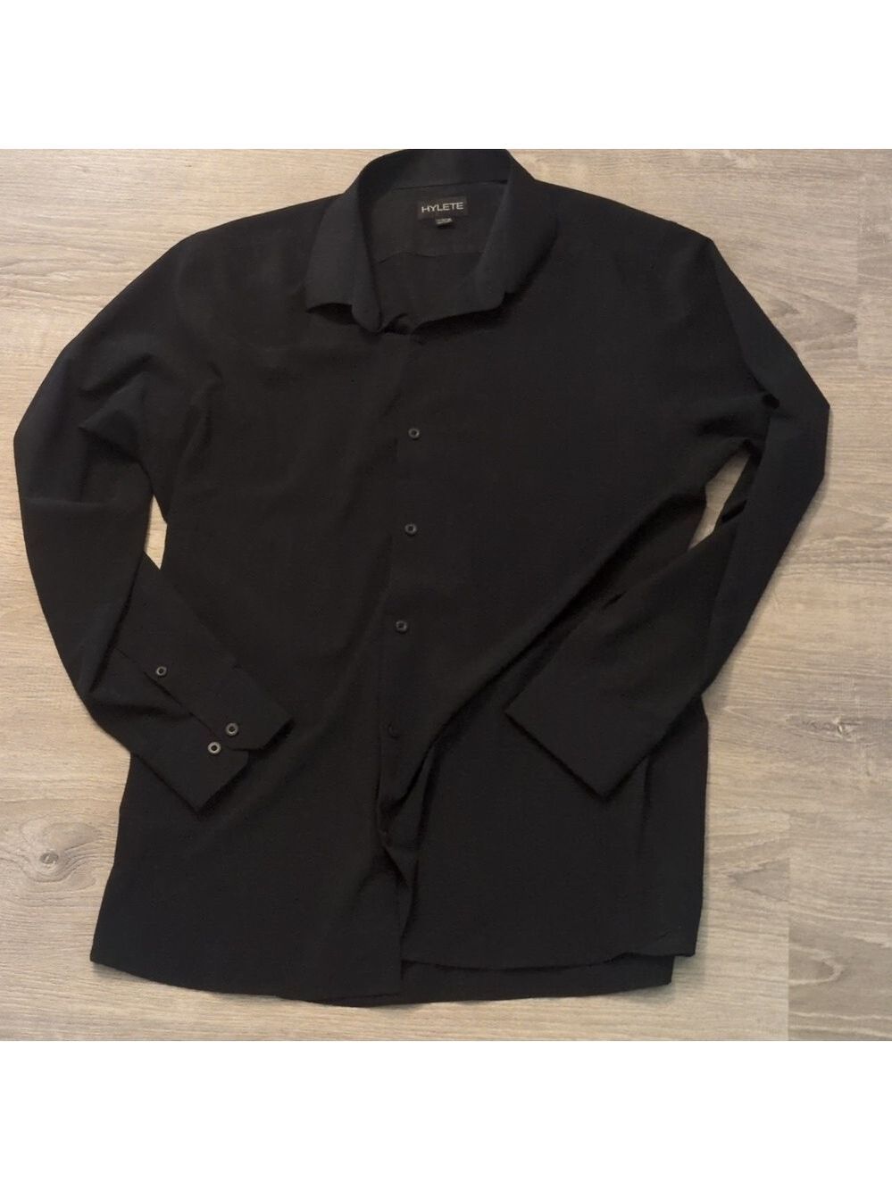 Hylete black long sleeve button down shirt size XXL